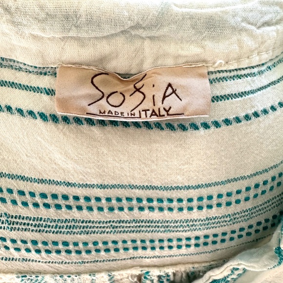 Sofia Made In Italy Tiered Maxi Boho Dress with Ruffled Bell Sleeves 100% Cotton - Picture 7 of 8